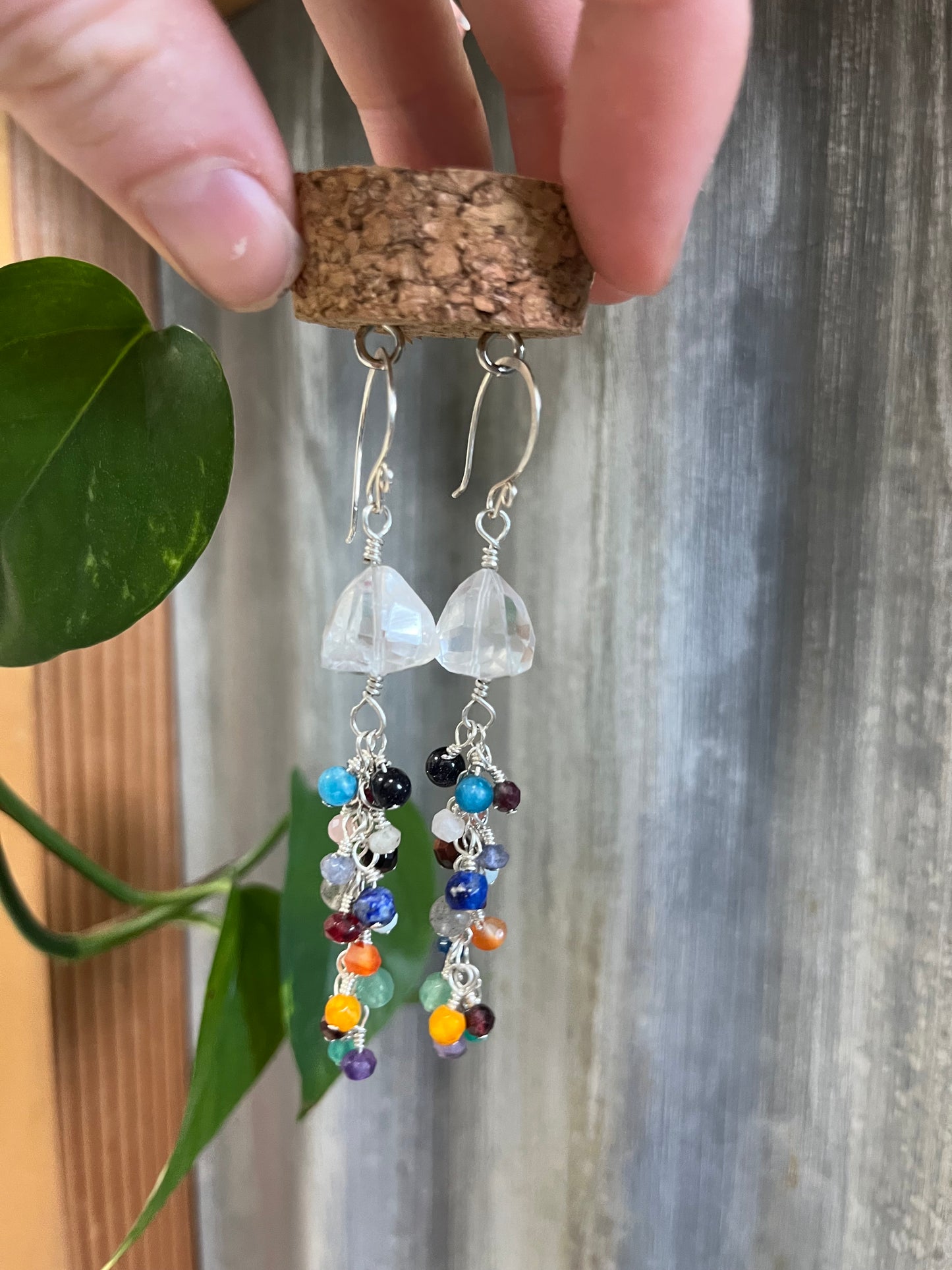 White Quartz Jellyfish Earrings