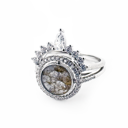 Marquise Salmon Skin Stack rings