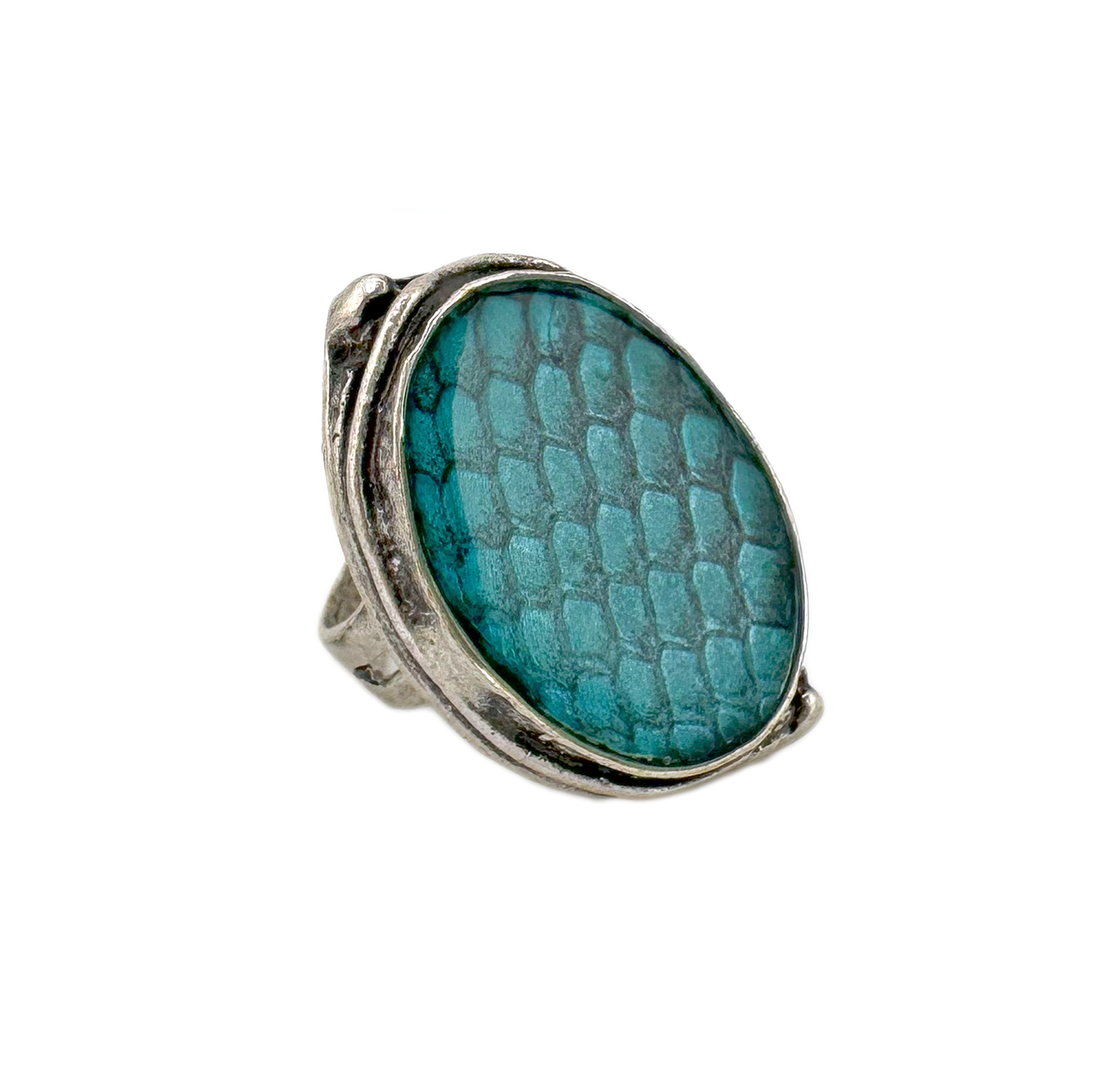 Salmon Skin Oval Ring