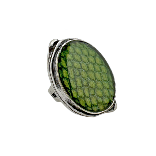 Salmon Skin Oval Ring