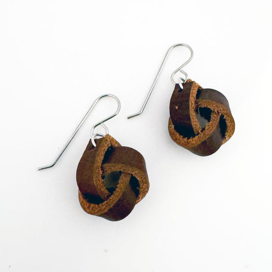 Leather Knot Earrings