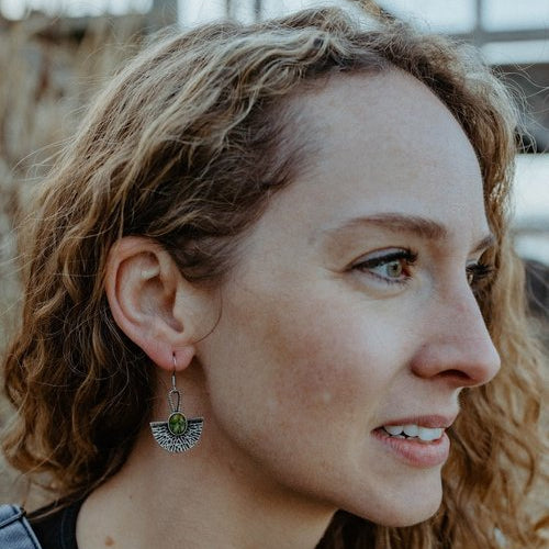 Salmon Skin Merdallion Earrings