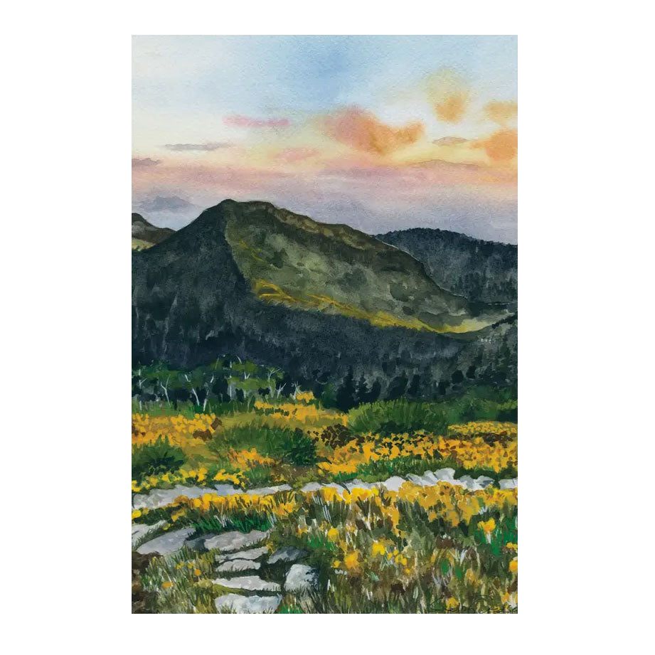 Mountain Trail at Sunset Print