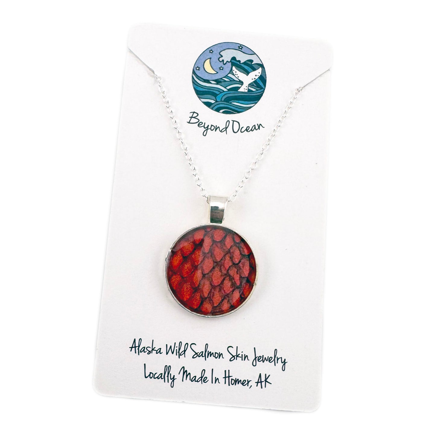 Salmon Skin Pendant Necklace