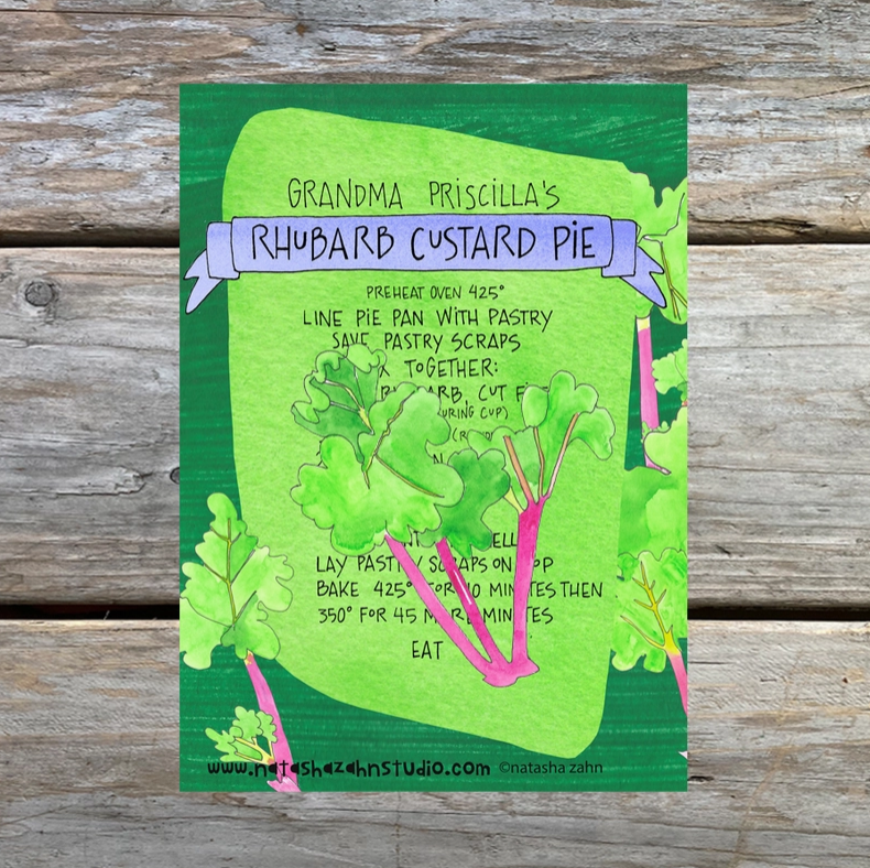Rhubarb Pie Recipe card
