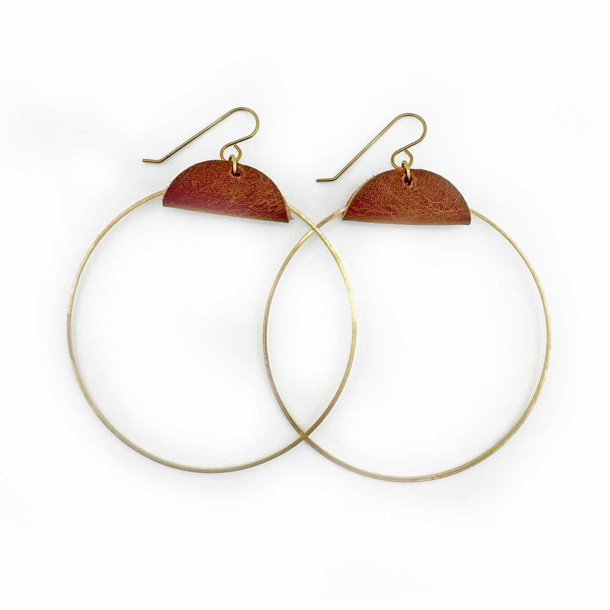 2.75” Leather Hoop earrings