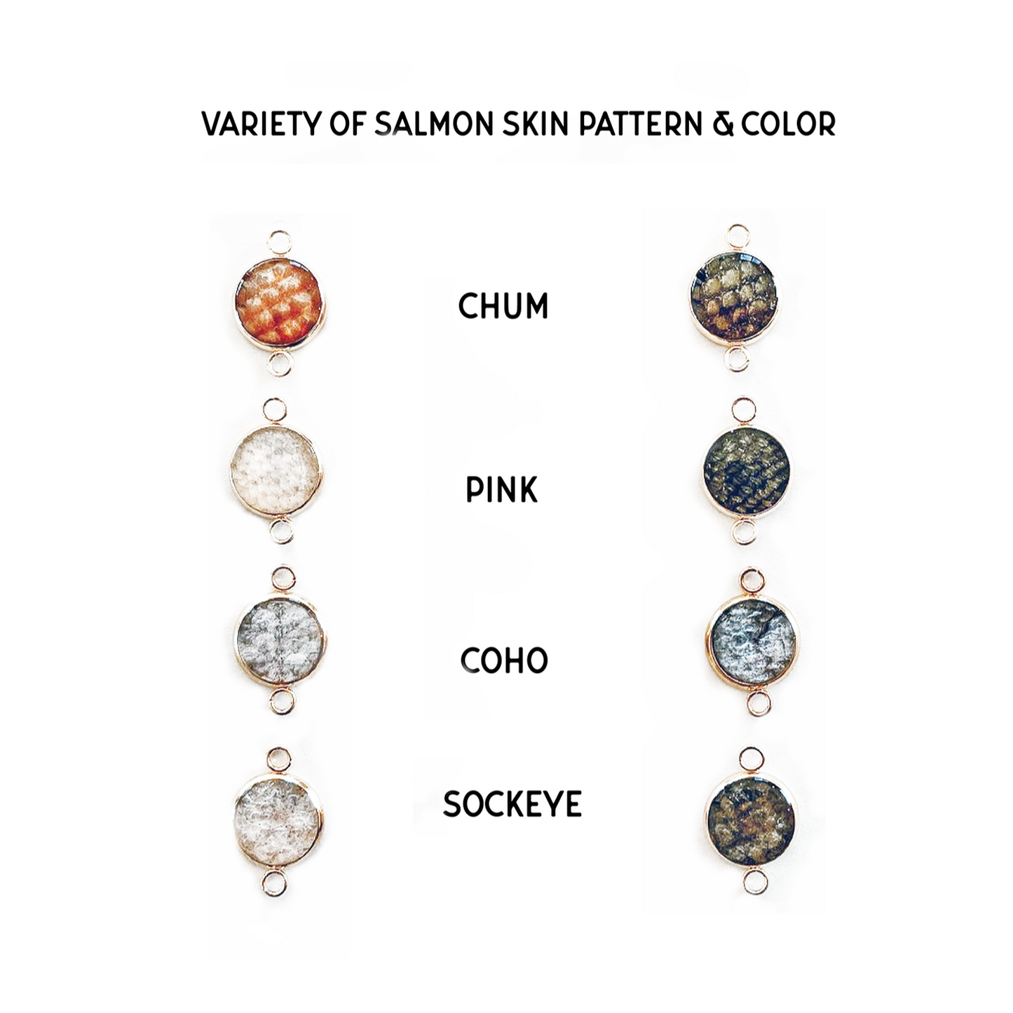 Crescent Salmon Skin earrings