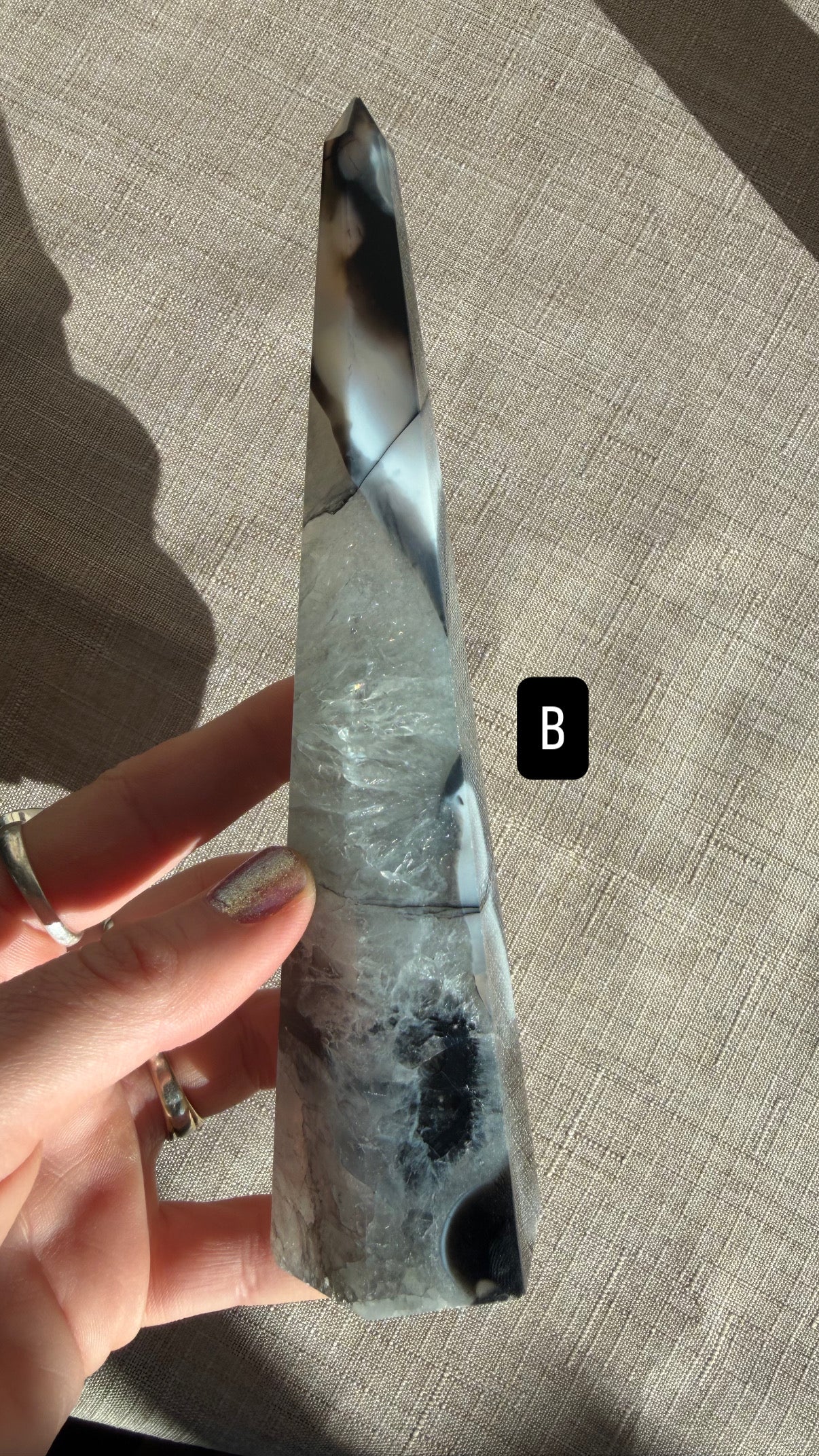 Black Banded Agate Obelisk Crystals