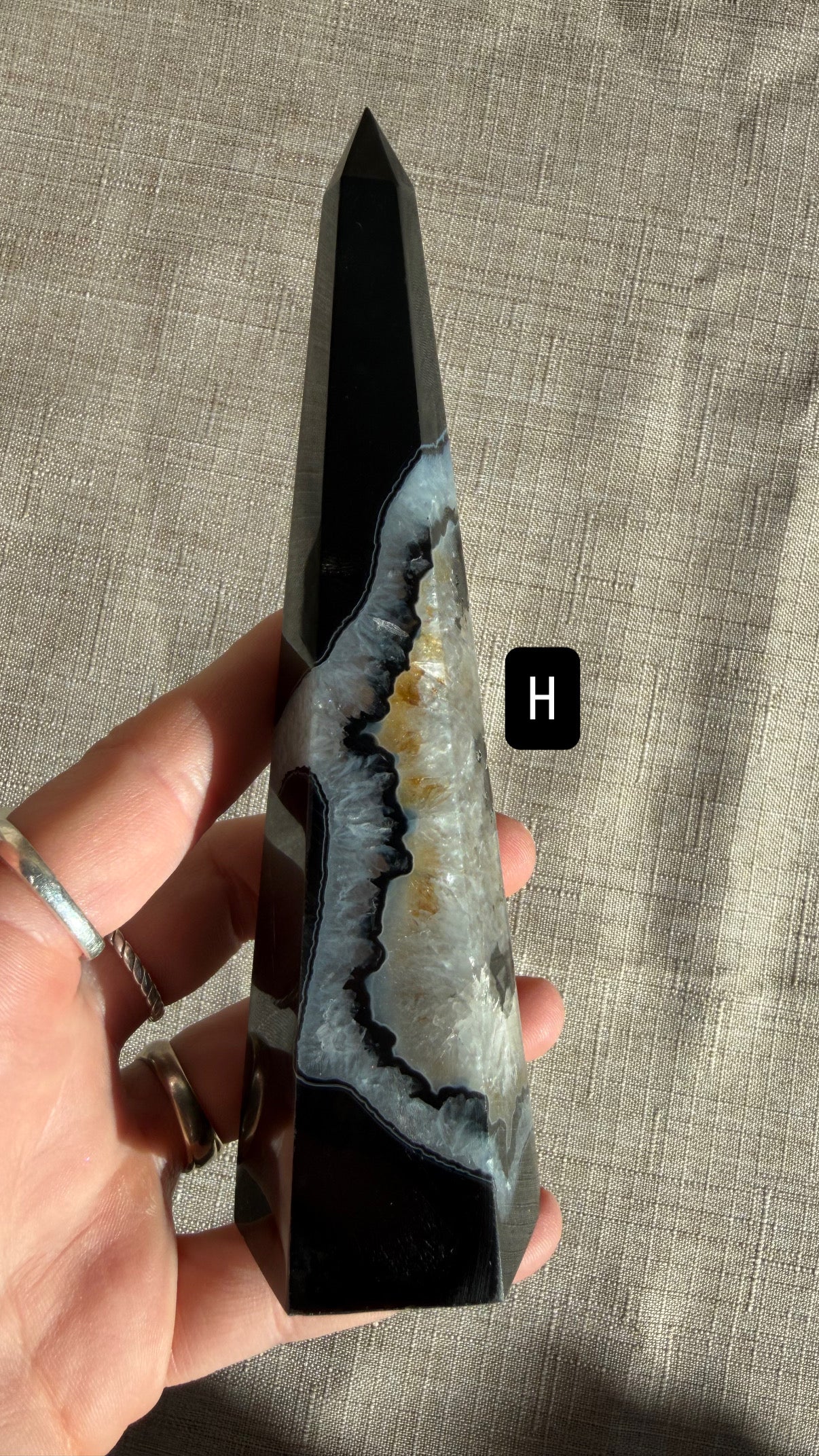 Black Banded Agate Obelisk Crystals