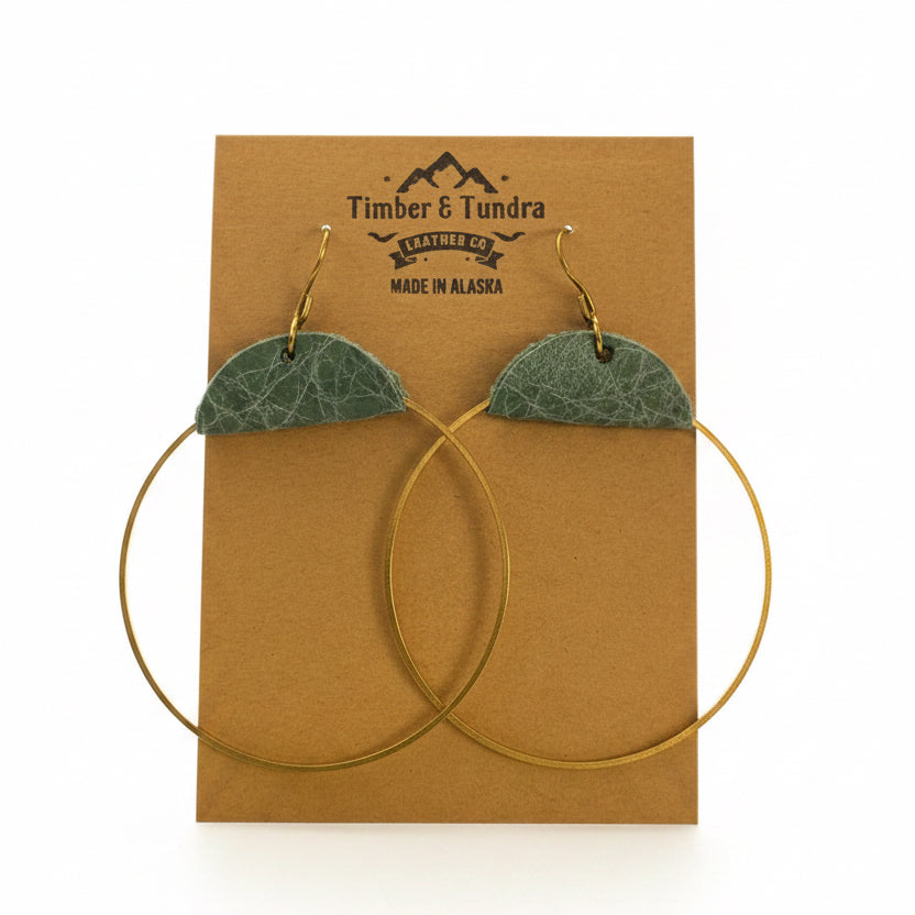 2" Hoop Leather Earrings