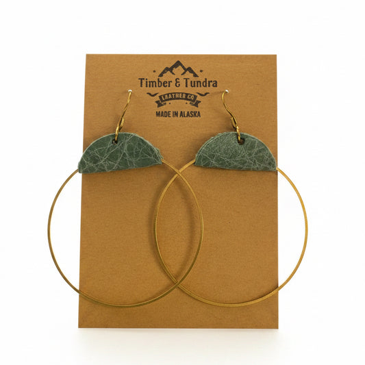 2" Hoop Leather Earrings