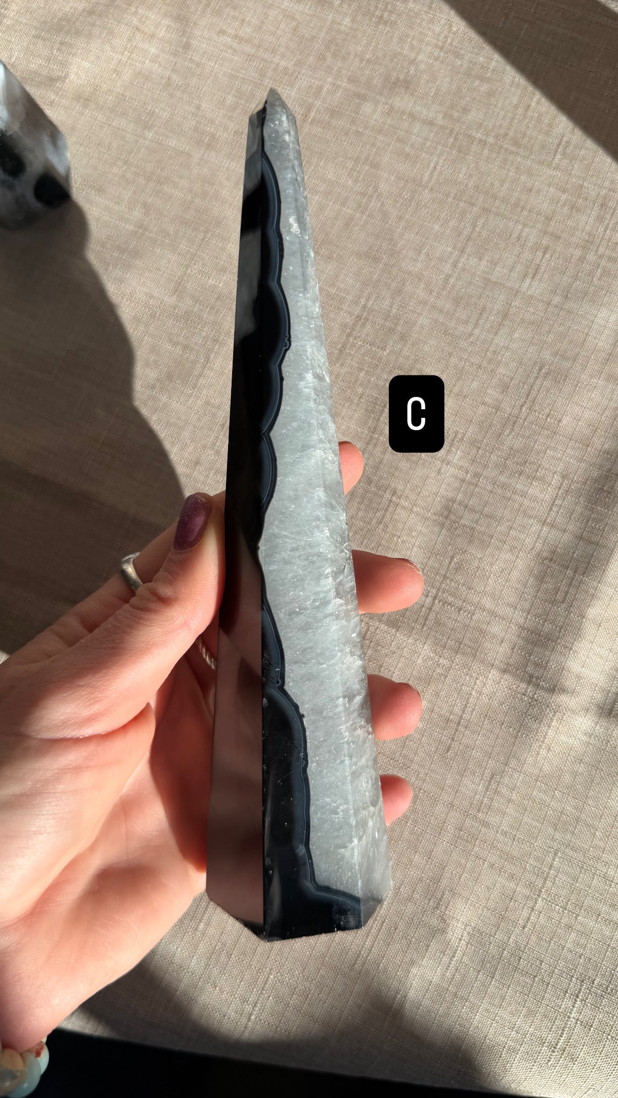 Black Banded Agate Obelisk Crystals
