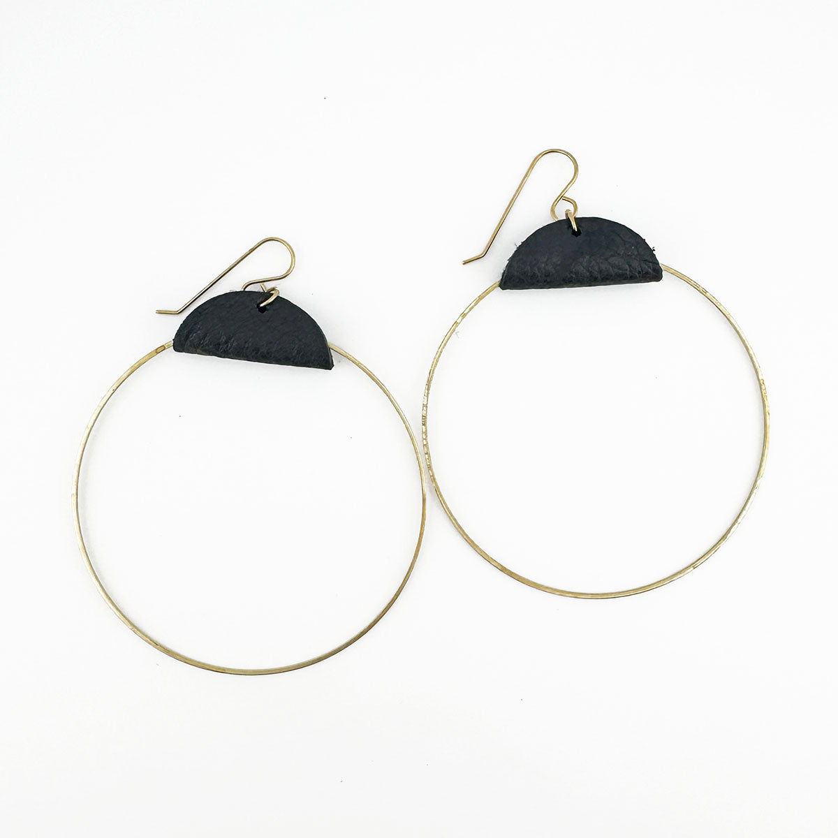 2.75” Leather Hoop earrings