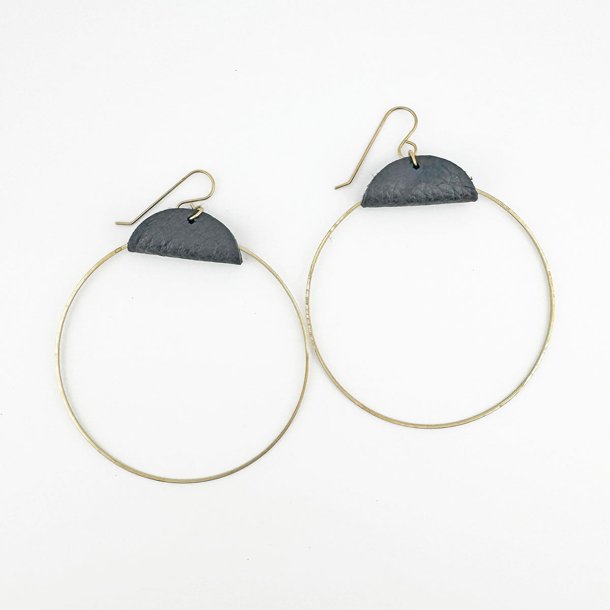 2.75” Leather Hoop earrings