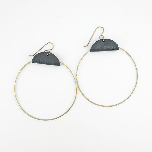 2.75” Leather Hoop earrings