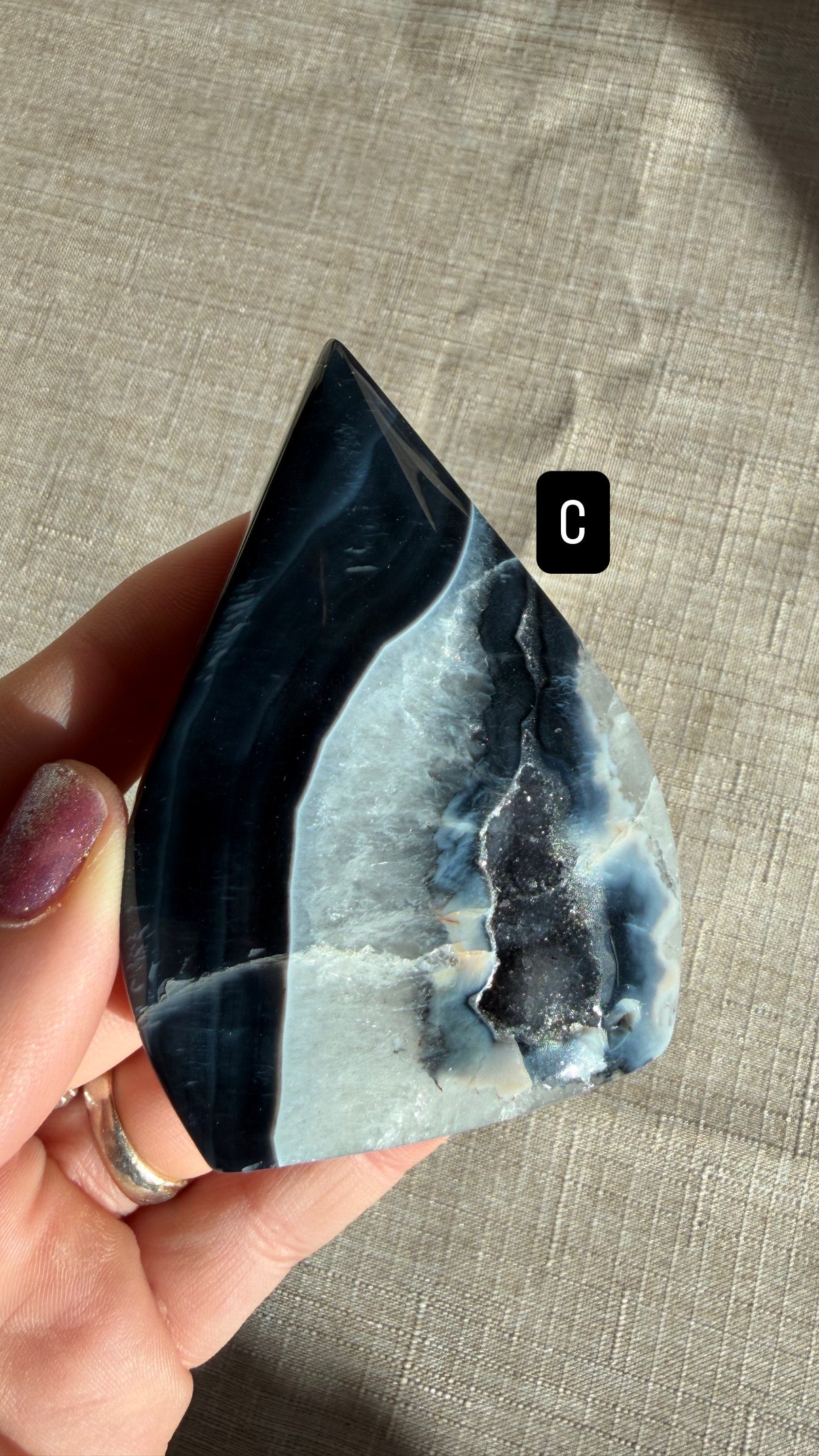 Black Banded Agate Freeform Crystals