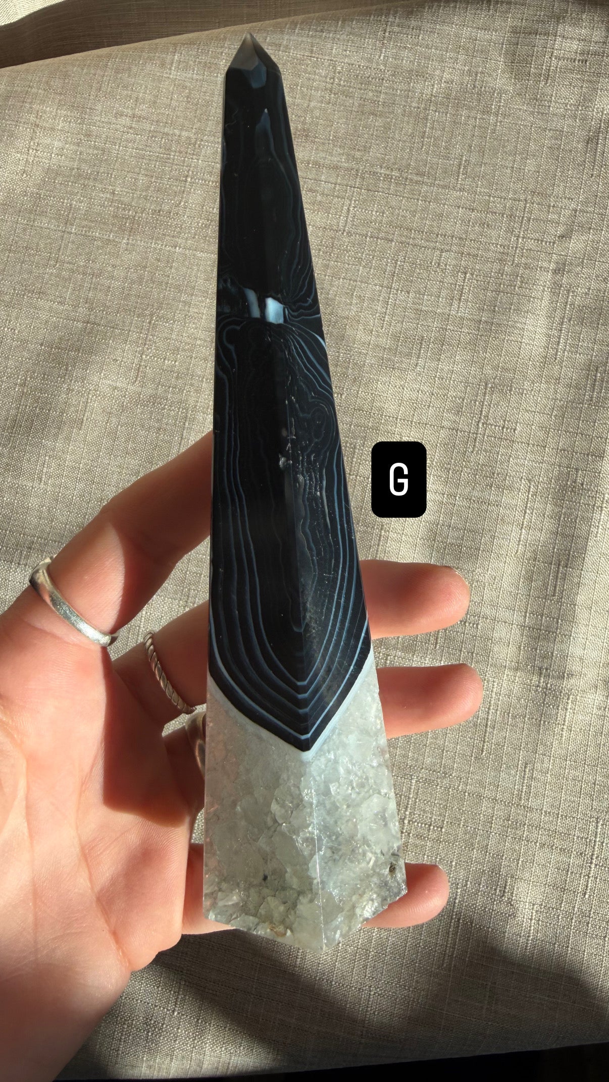 Black Banded Agate Obelisk Crystals