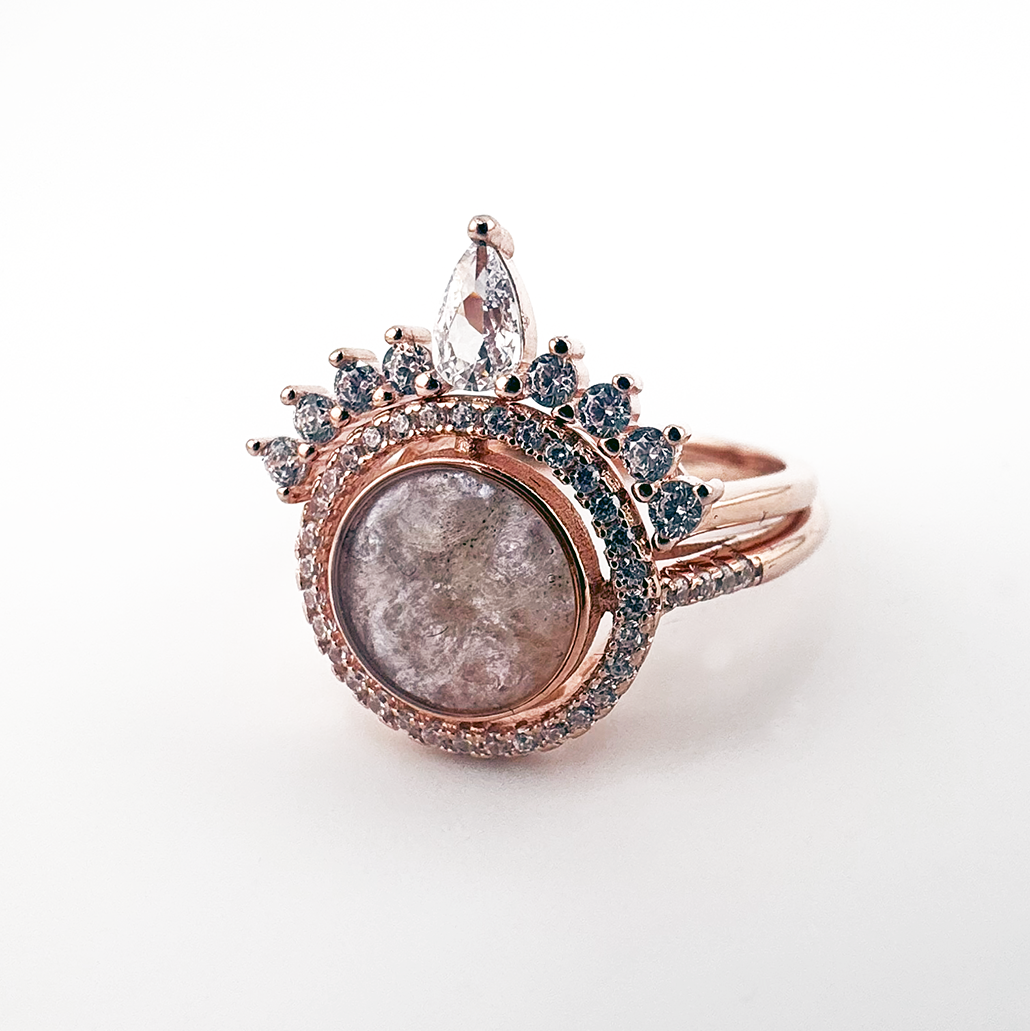 Marquise Salmon Skin Stack rings