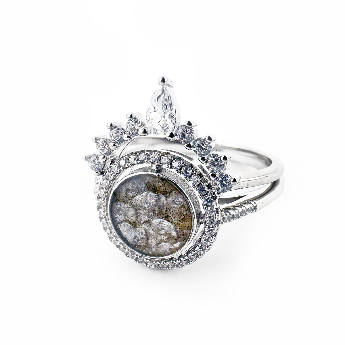 Marquise Salmon Skin Stack rings
