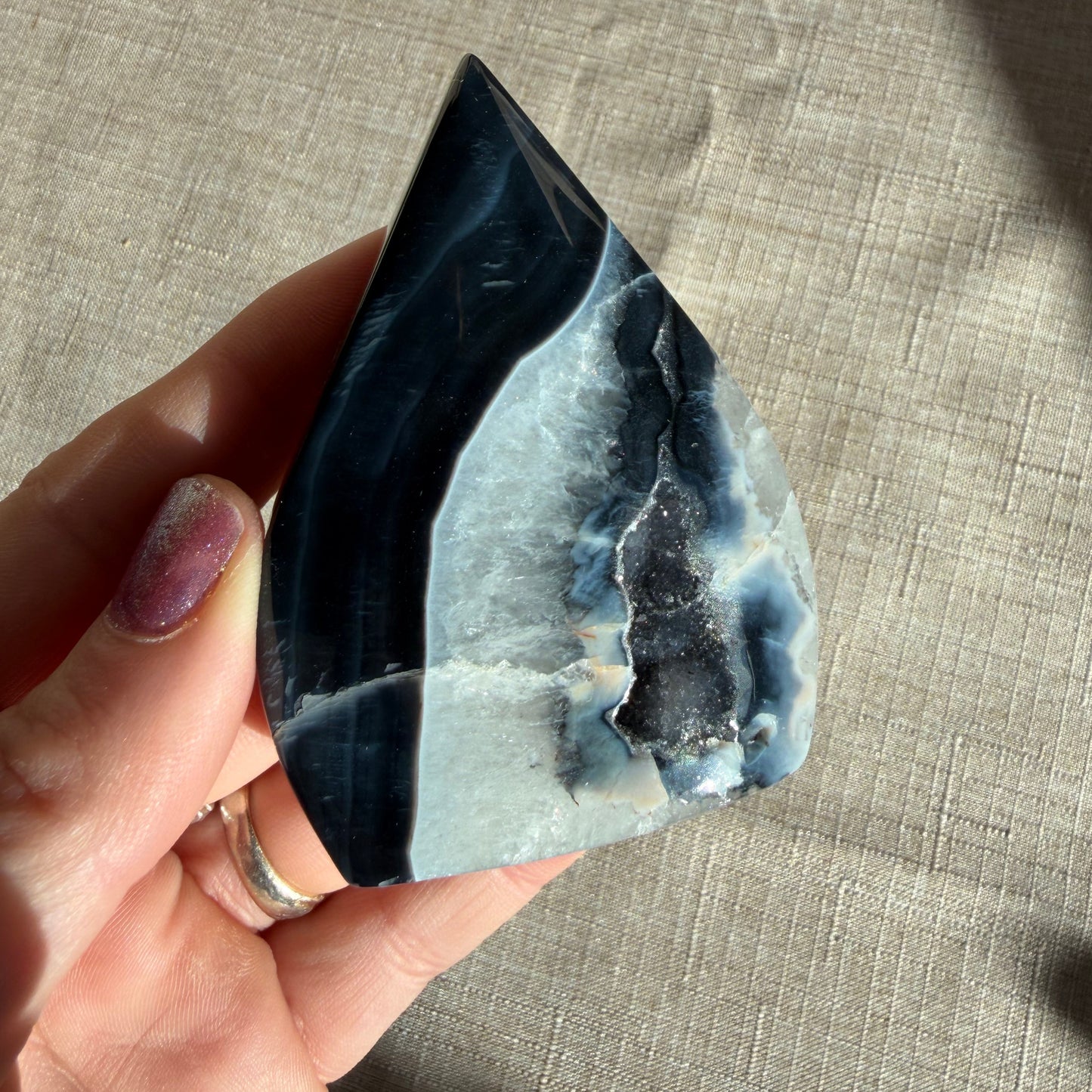 Black Banded Agate Freeform Crystals