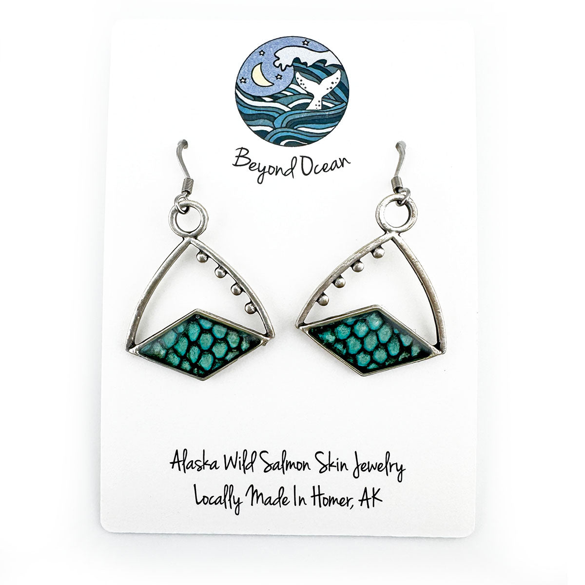 Salmon Skin Diamond Dangles