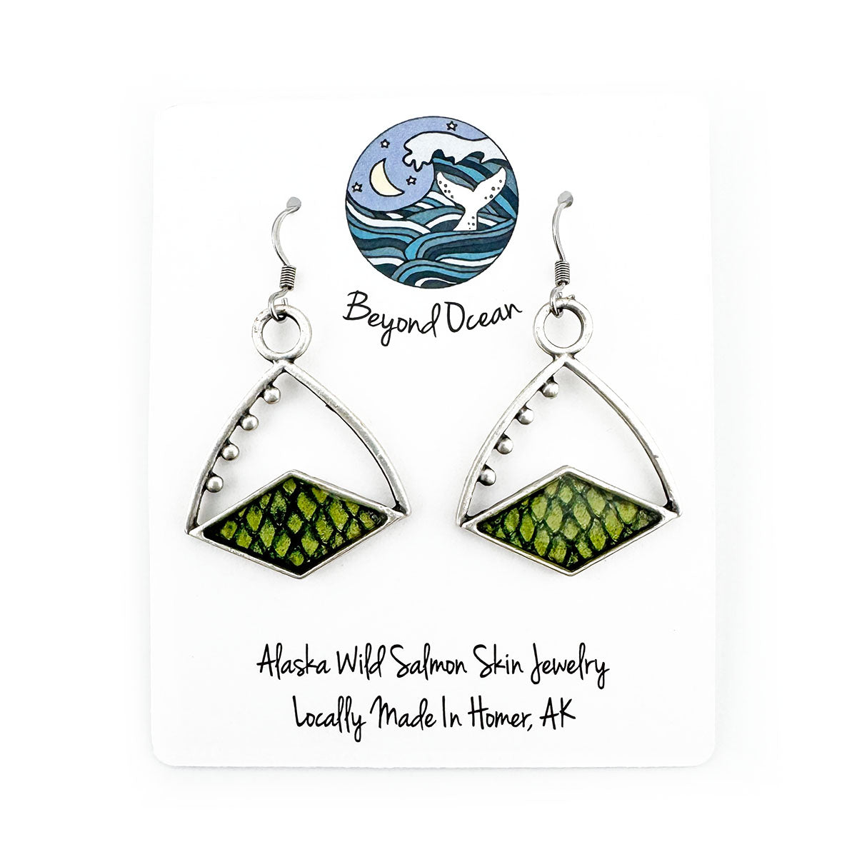 Salmon Skin Diamond Dangles