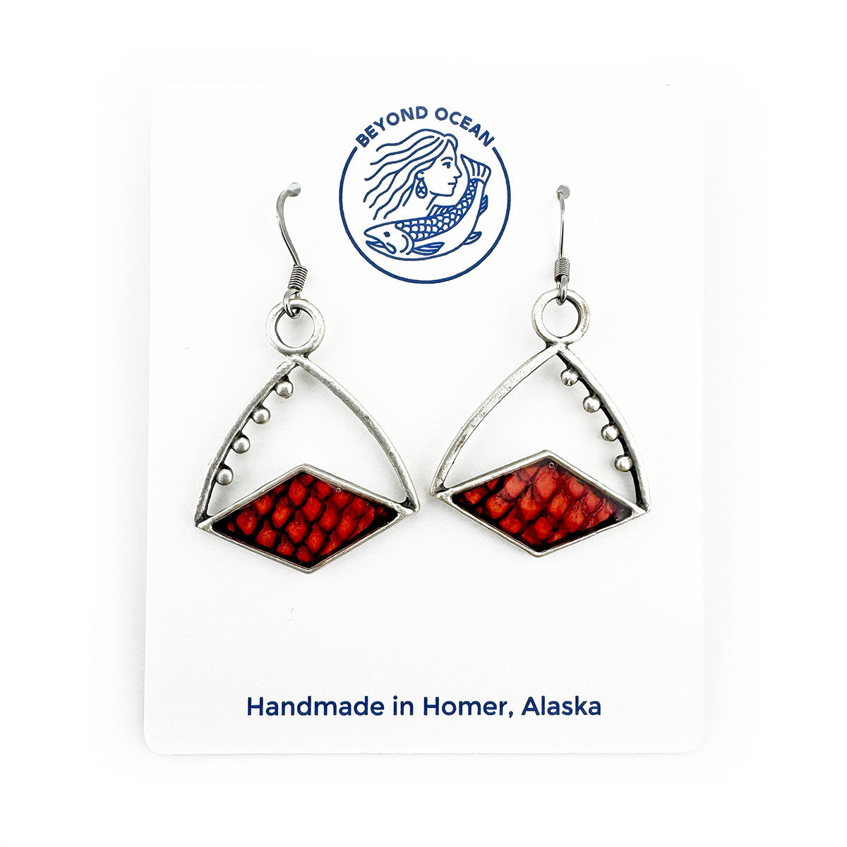 Salmon Skin Diamond Dangles