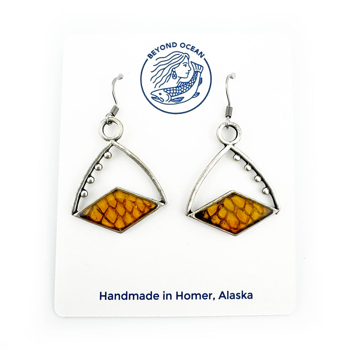 Salmon Skin Diamond Dangles