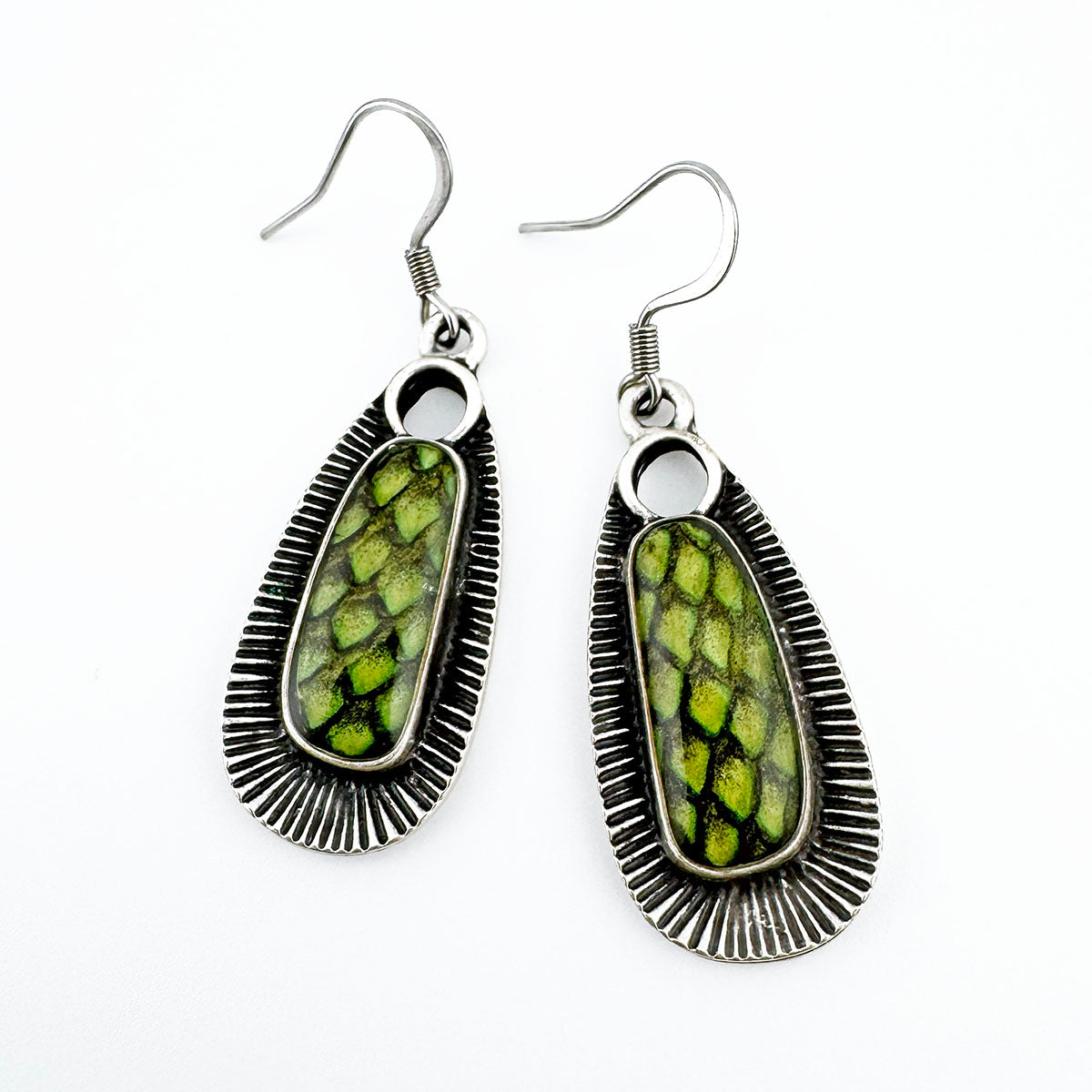 Salmon Skin Bering Sea Feather Earrings