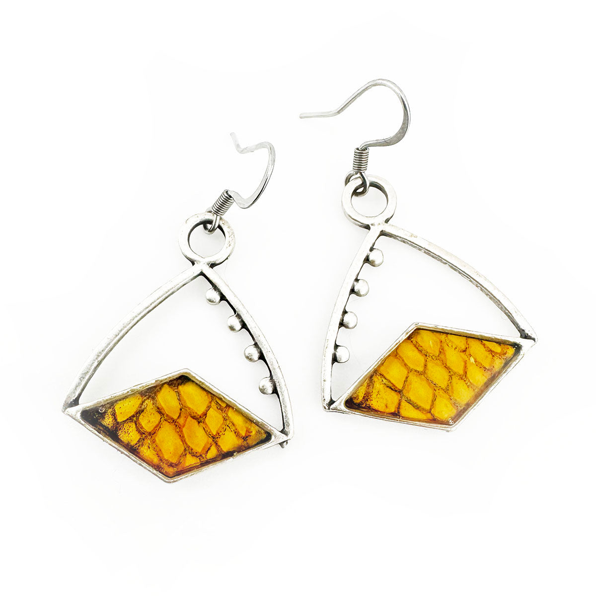 Salmon Skin Diamond Dangles