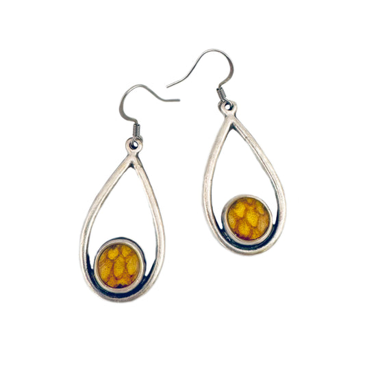 Salmon Skin Teardrop Dangles