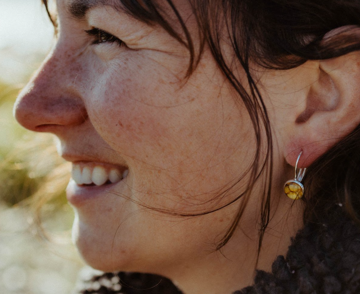 Salmon Skin Latchback earrings