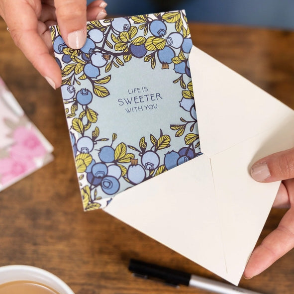 'Life is Sweeter' Blueberries card