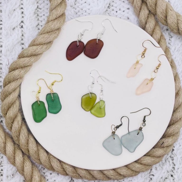 Sea Glass dangle earrings