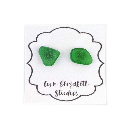 Sea Glass Stud Earrings