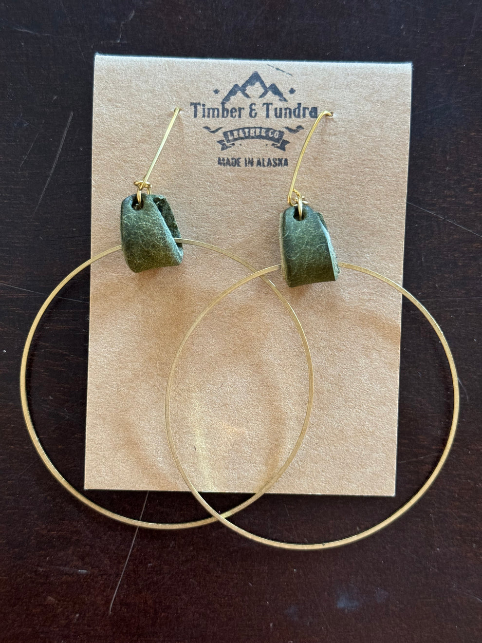 2 1/4" Hoop & Leather Earrings Alaska Salt Co.