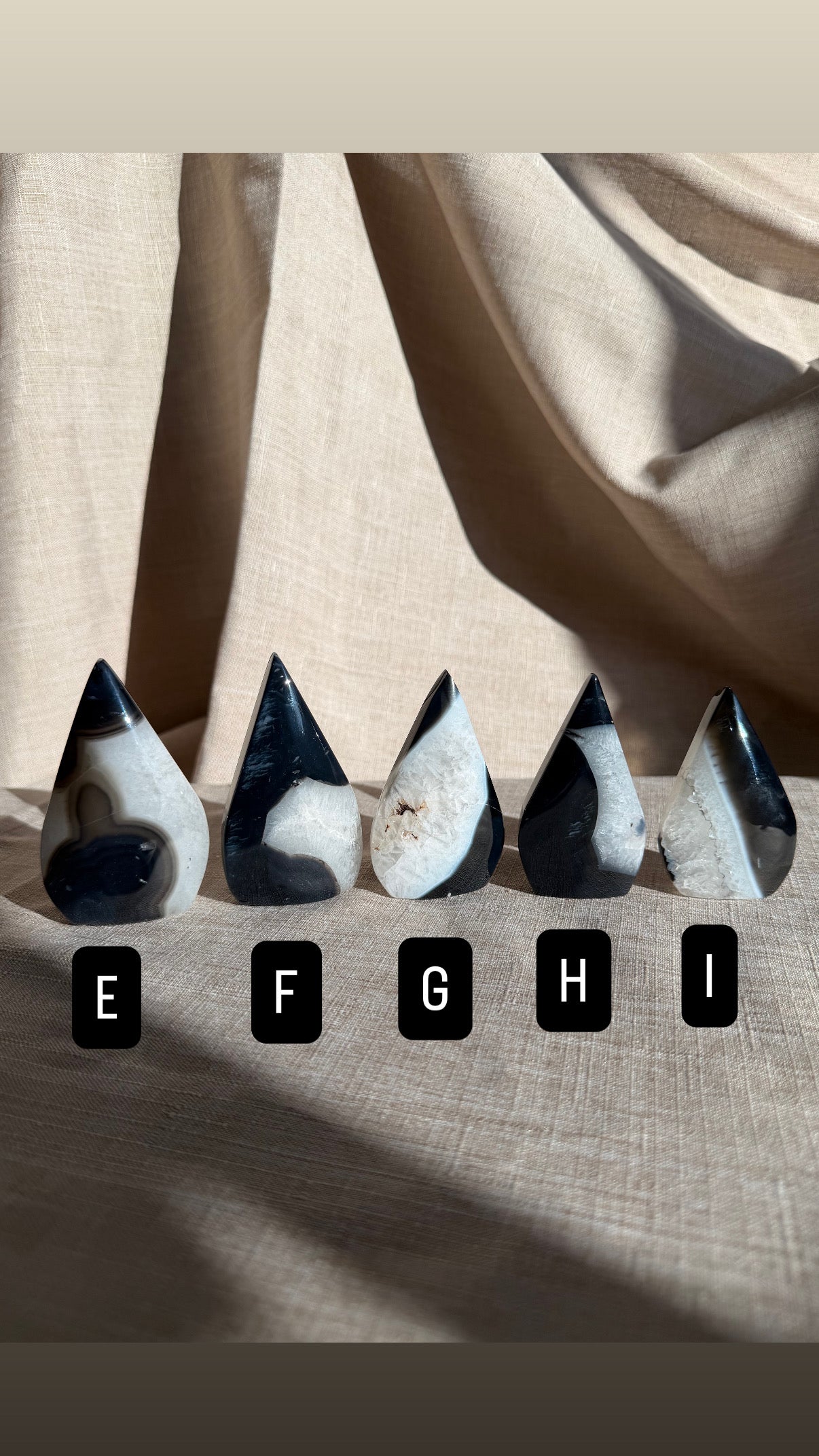 Black Banded Agate Freeform Crystals