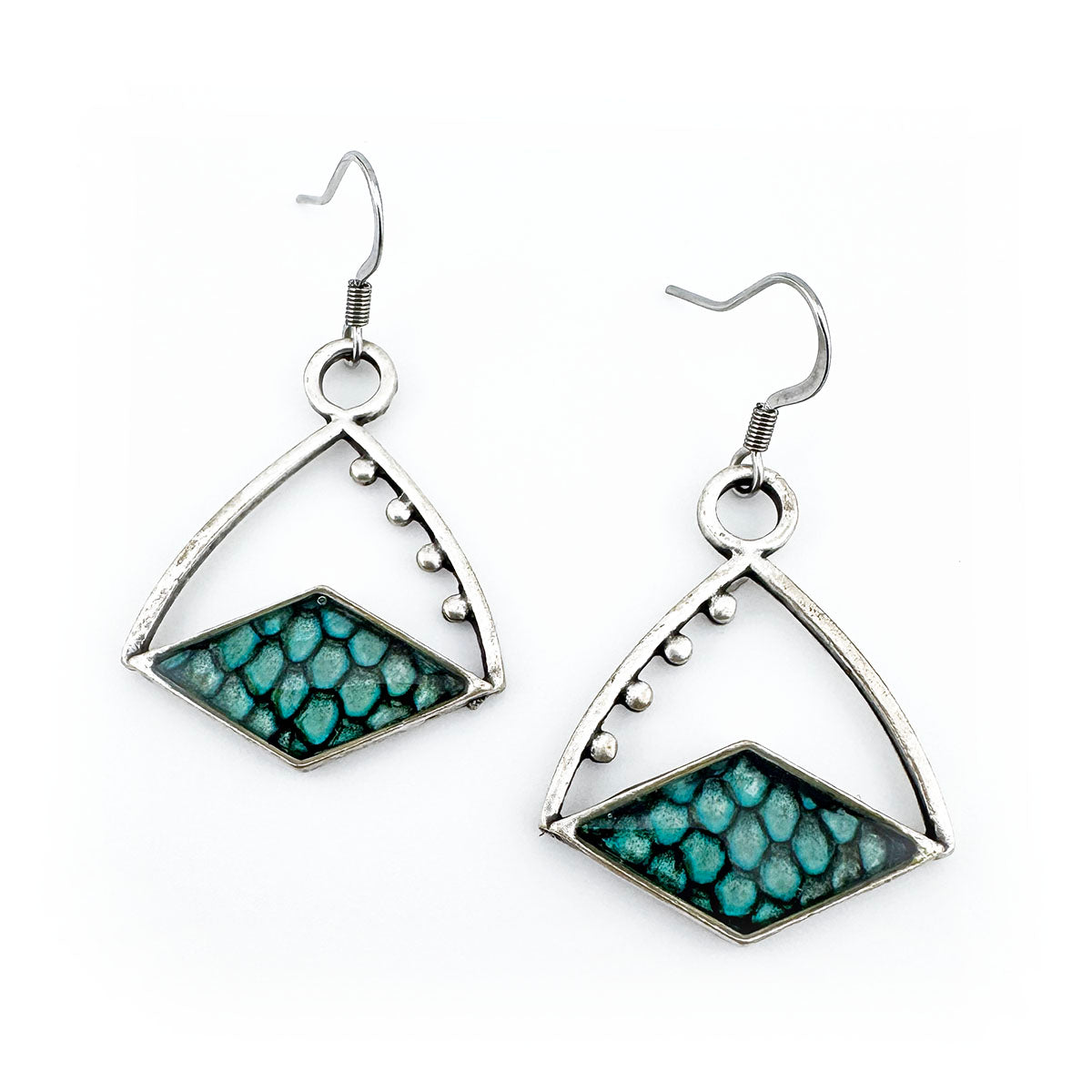 Salmon Skin Diamond Dangles