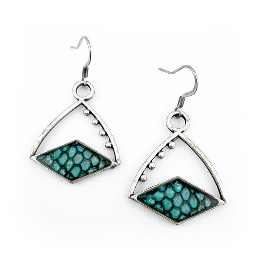 Salmon Skin Diamond Dangles
