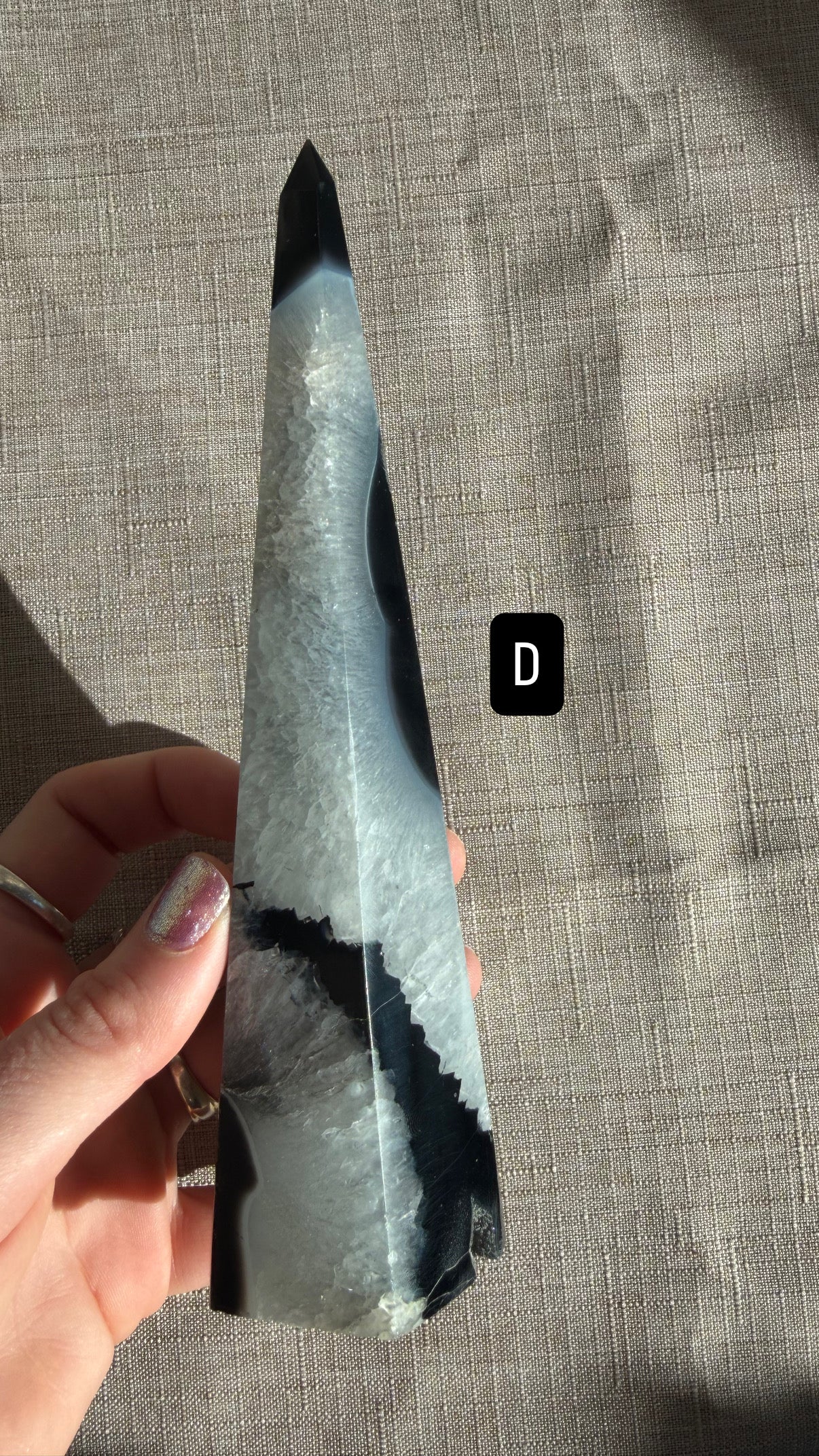 Black Banded Agate Obelisk Crystals