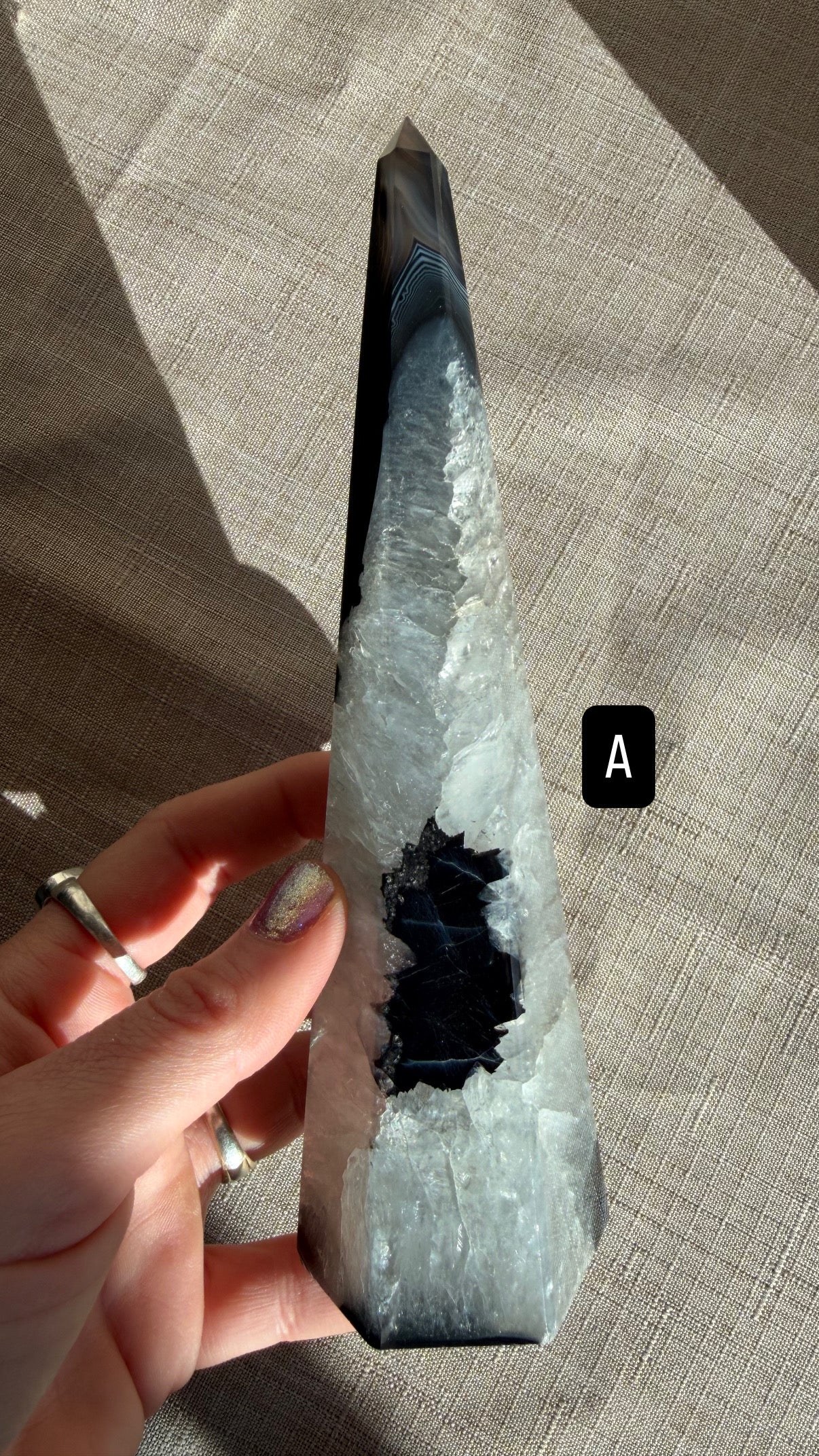 Black Banded Agate Obelisk Crystals