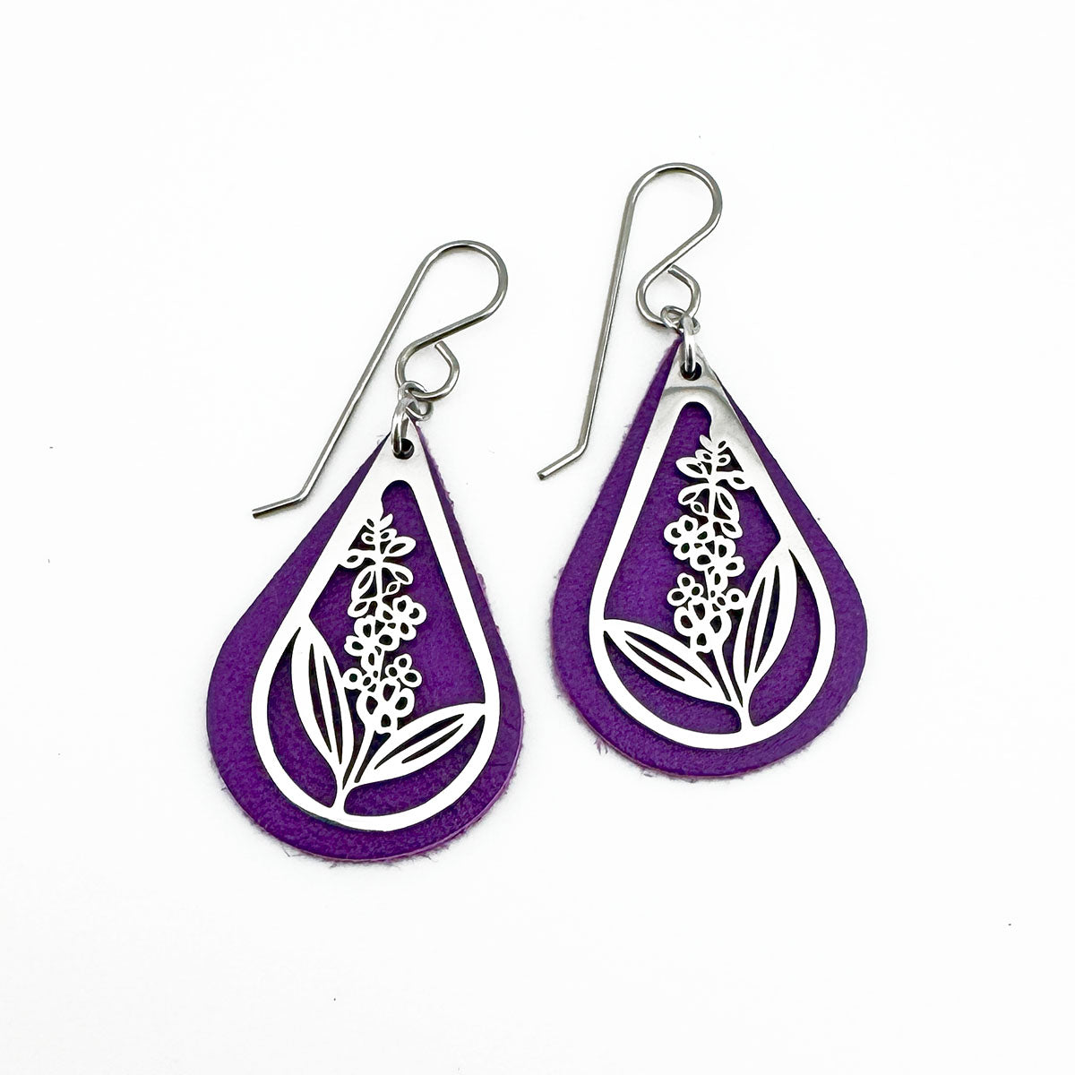 Fireweed Leather Earrings