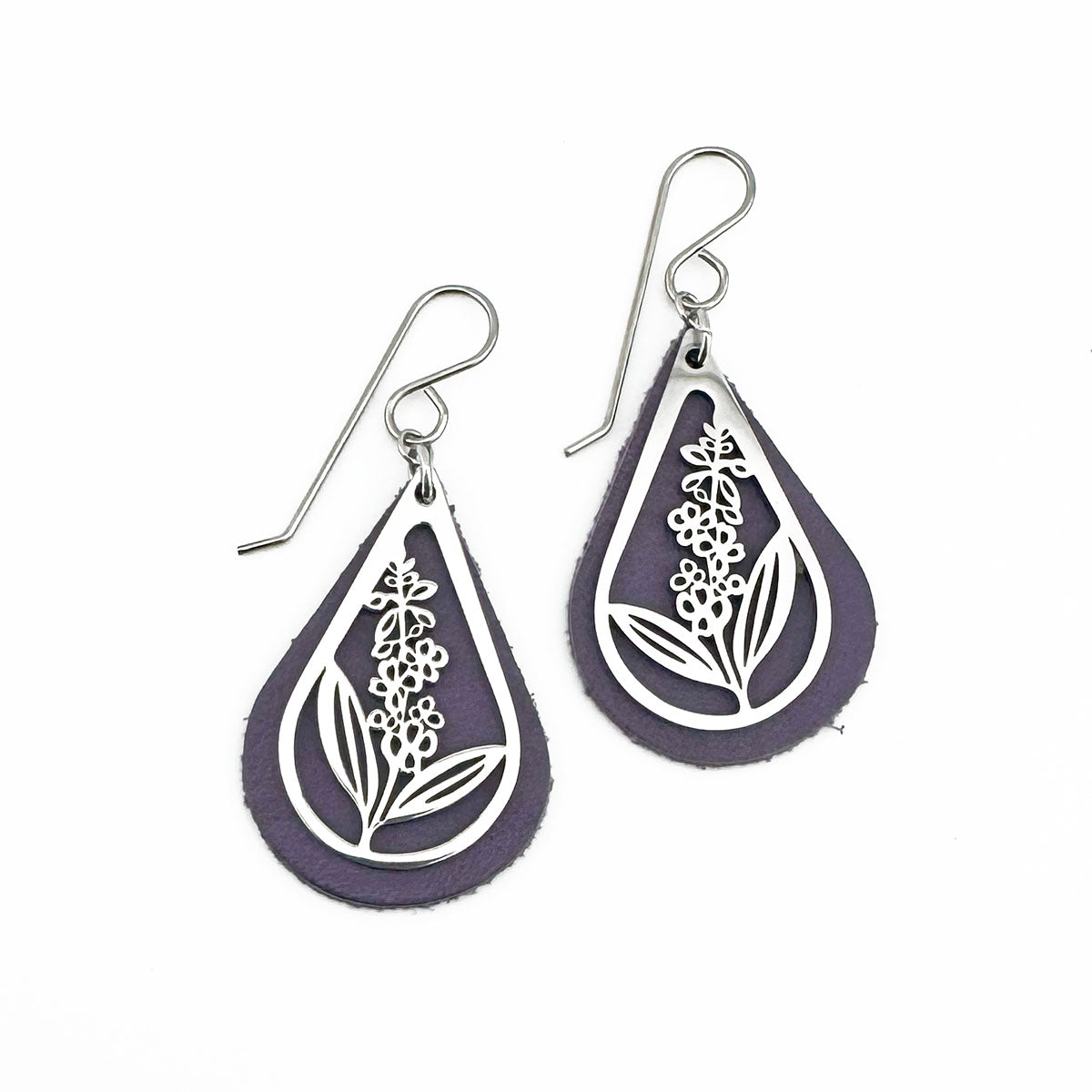 Fireweed Leather Earrings