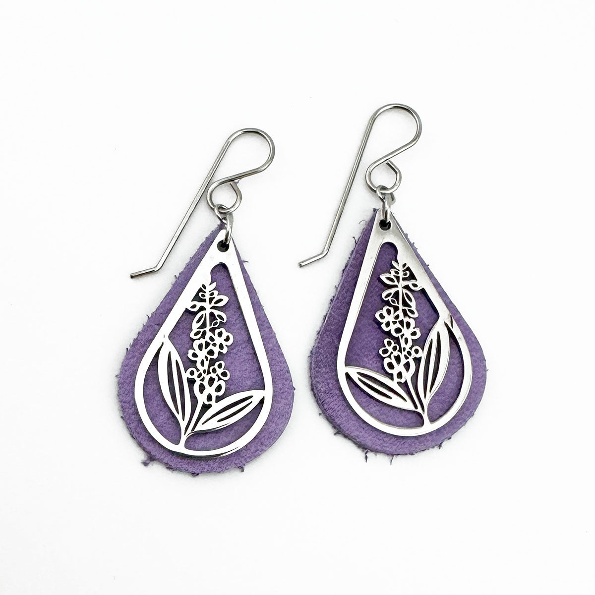 Fireweed Leather Earrings