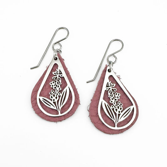 Fireweed Leather Earrings