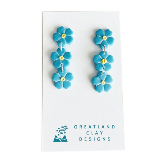 Forget-Me-Not clay dangles