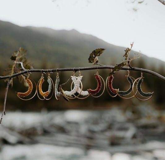 Moon Macramé earrings