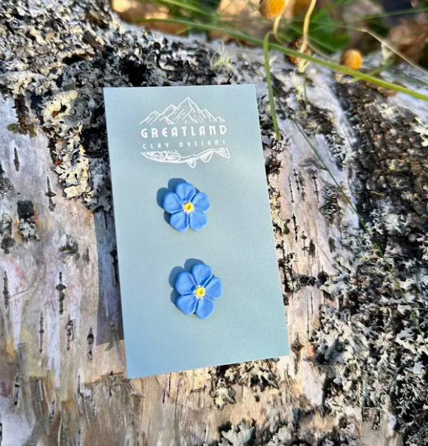 Forget-Me-Not clay studs