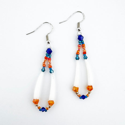 Beaded Dentalium earrings