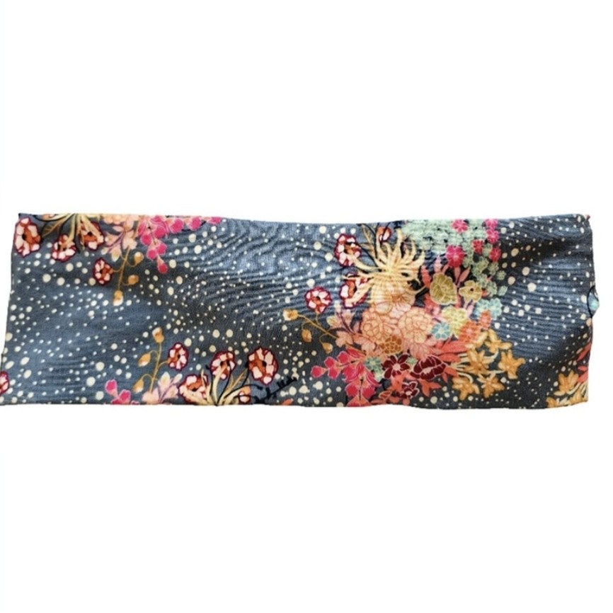 Grey Floral stretch headband